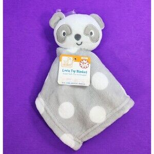 Swiggles Panda Bear Lovey Toy Plush Lovie Blanket 12 in. Square w/Tags Unisex